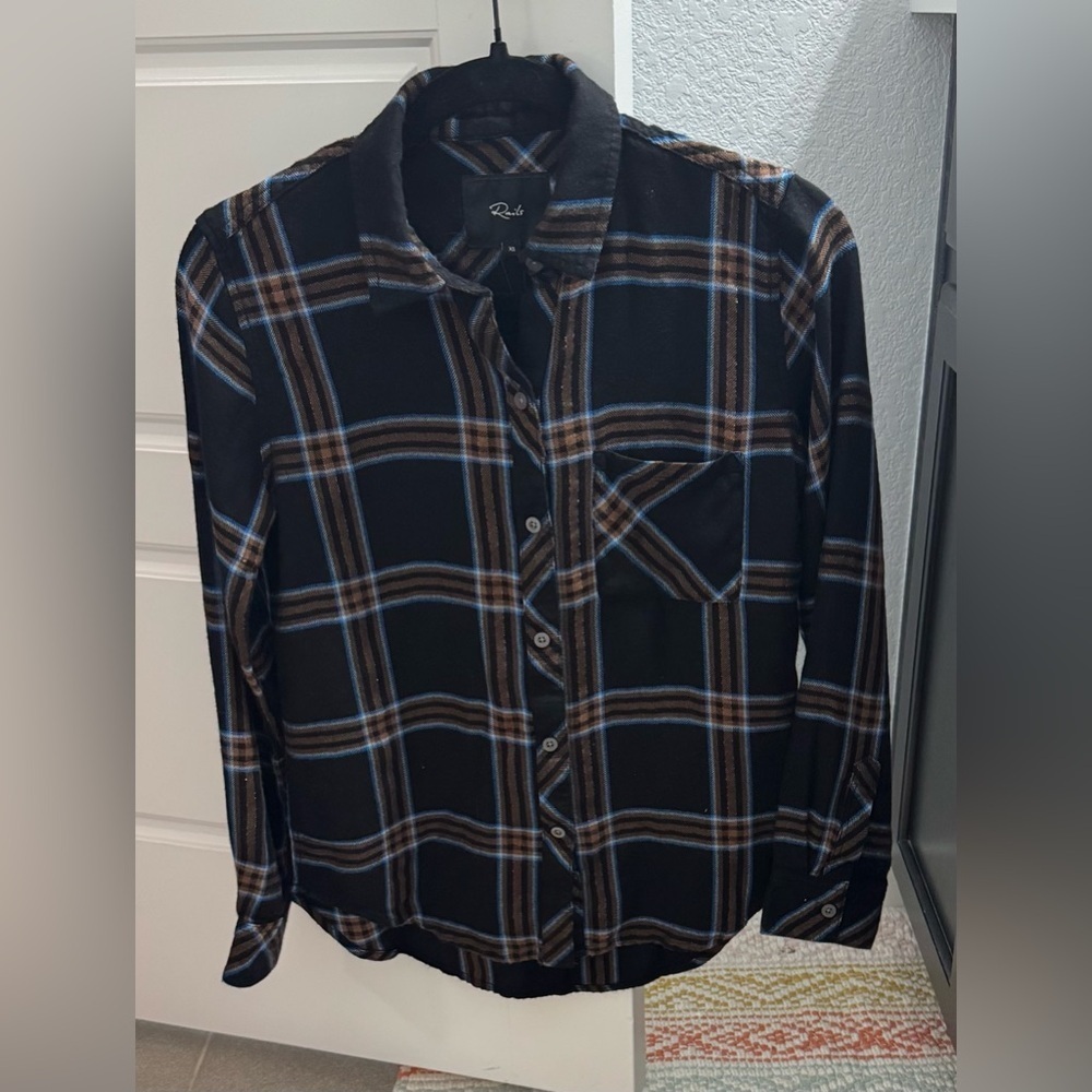 NWT Rails Hunter Cobalt Chestnut Plaid Shirt Size XS